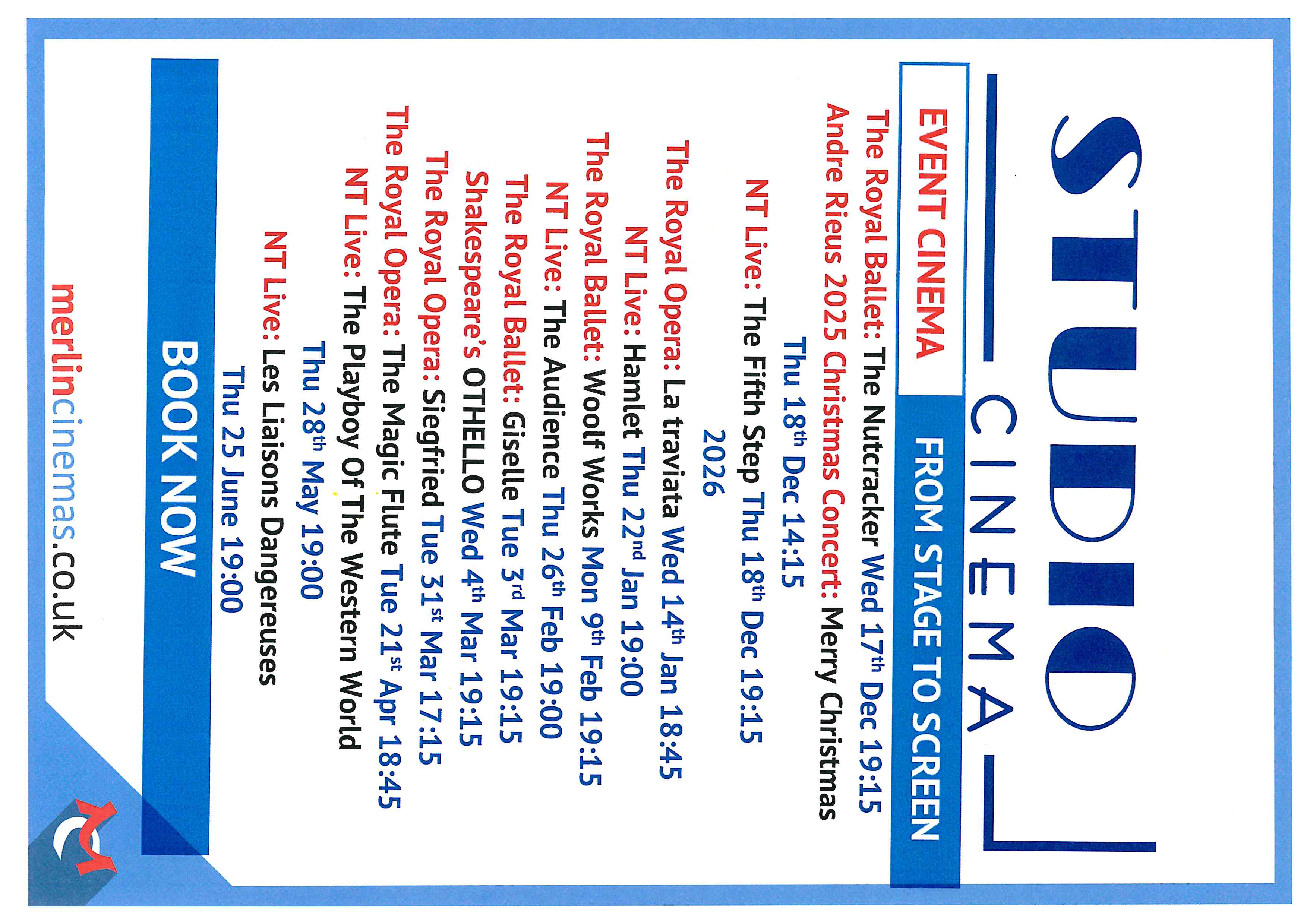 Studio Event Cinema from Stage to Screen